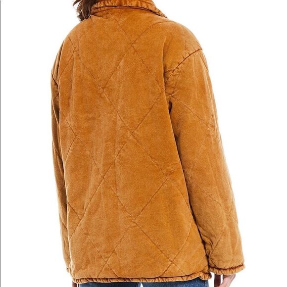 New Shawl Collar Button Front Long Sleeve Quilted Statement Puffer Jacket - Picture 4 of 4